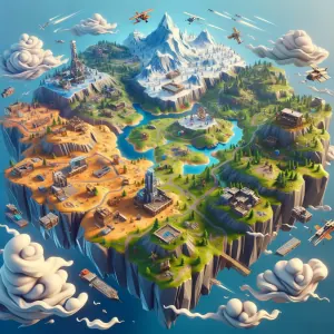 A Fortnite-style island map